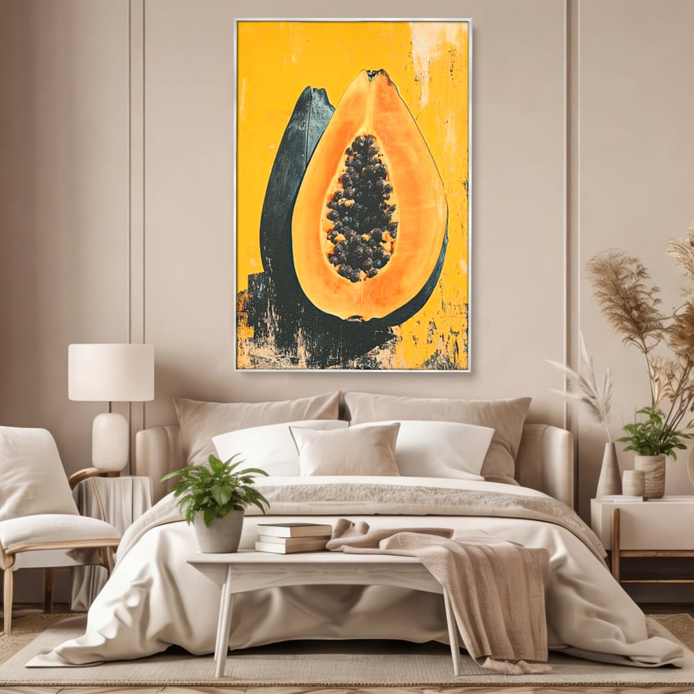 Tablou Canvas Premium, LuxCanva® N1147, Gigantul Papaya, Fruct, Exotic, Tropical, Delicios, Vacanta, Culori Vibrante, Energie, Vitamine, Restaurant, Bucatarie