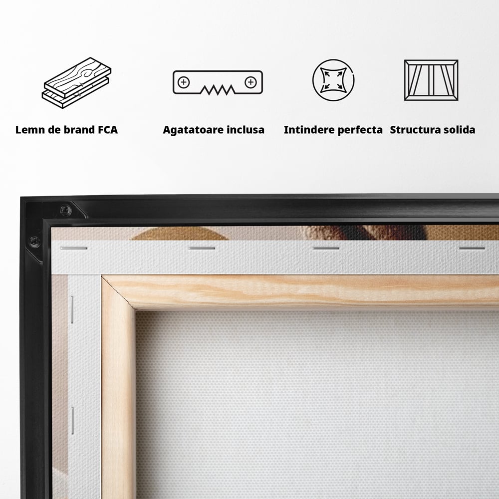 Tablou Canvas Premium, LuxCanva® N1149, Note Cafenii, Espresso, Boabe de Cafea, Aroma, Dimineata, Energie, Design, Modern, Cafenea, Pub, Bar, Lounge, Restaurant, Bucatarie
