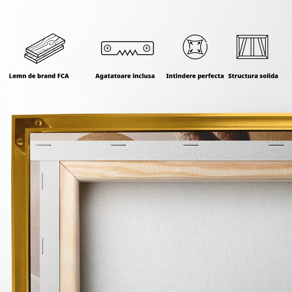 Tablou Canvas Premium, LuxCanva® N1149, Note Cafenii, Espresso, Boabe de Cafea, Aroma, Dimineata, Energie, Design, Modern, Cafenea, Pub, Bar, Lounge, Restaurant, Bucatarie