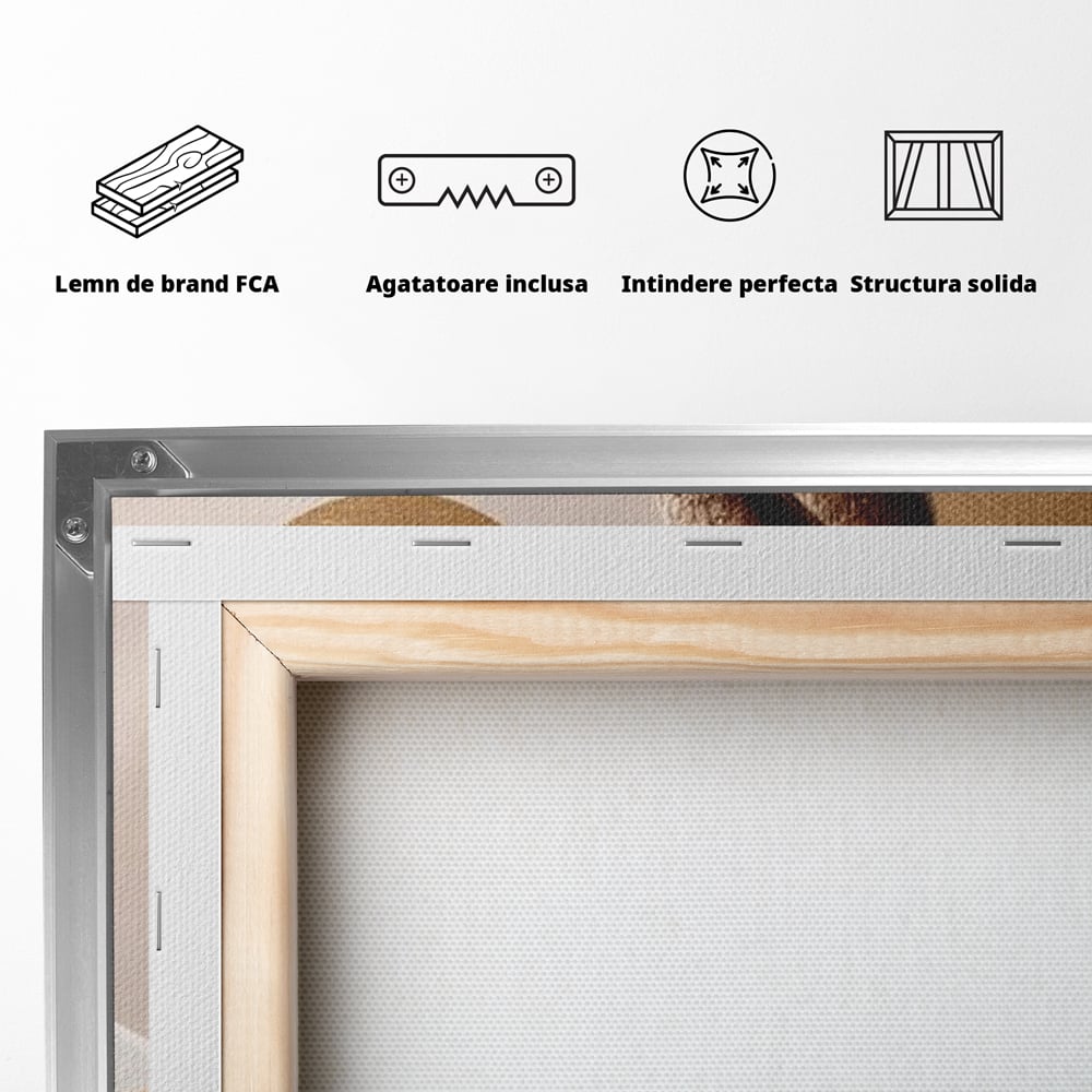 Tablou Canvas Premium, LuxCanva® N1149, Note Cafenii, Espresso, Boabe de Cafea, Aroma, Dimineata, Energie, Design, Modern, Cafenea, Pub, Bar, Lounge, Restaurant, Bucatarie