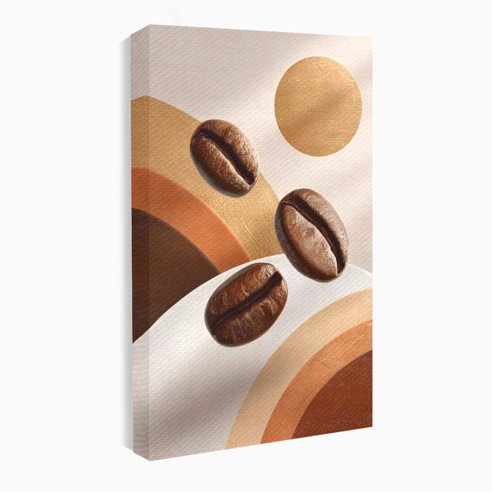 Tablou Canvas Premium, LuxCanva® N1149, Note Cafenii, Espresso, Boabe de Cafea, Aroma, Dimineata, Energie, Design, Modern, Cafenea, Pub, Bar, Lounge, Restaurant, Bucatarie