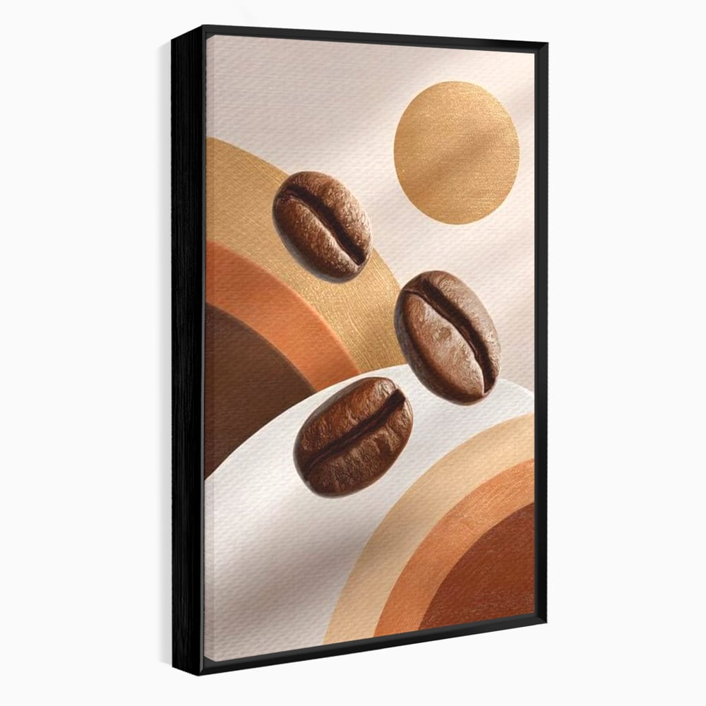 Tablou Canvas Premium, LuxCanva® N1149, Note Cafenii, Espresso, Boabe de Cafea, Aroma, Dimineata, Energie, Design, Modern, Cafenea, Pub, Bar, Lounge, Restaurant, Bucatarie