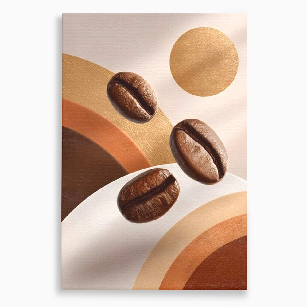 Tablou Canvas Premium, LuxCanva® N1149, Note Cafenii, Espresso, Boabe de Cafea, Aroma, Dimineata, Energie, Design, Modern, Cafenea, Pub, Bar, Lounge, Restaurant, Bucatarie