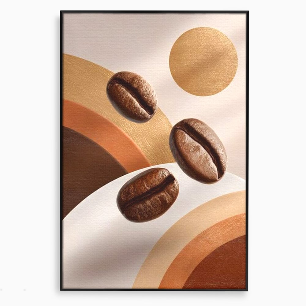 Tablou Canvas Premium, LuxCanva® N1149, Note Cafenii, Espresso, Boabe de Cafea, Aroma, Dimineata, Energie, Design, Modern, Cafenea, Pub, Bar, Lounge, Restaurant, Bucatarie