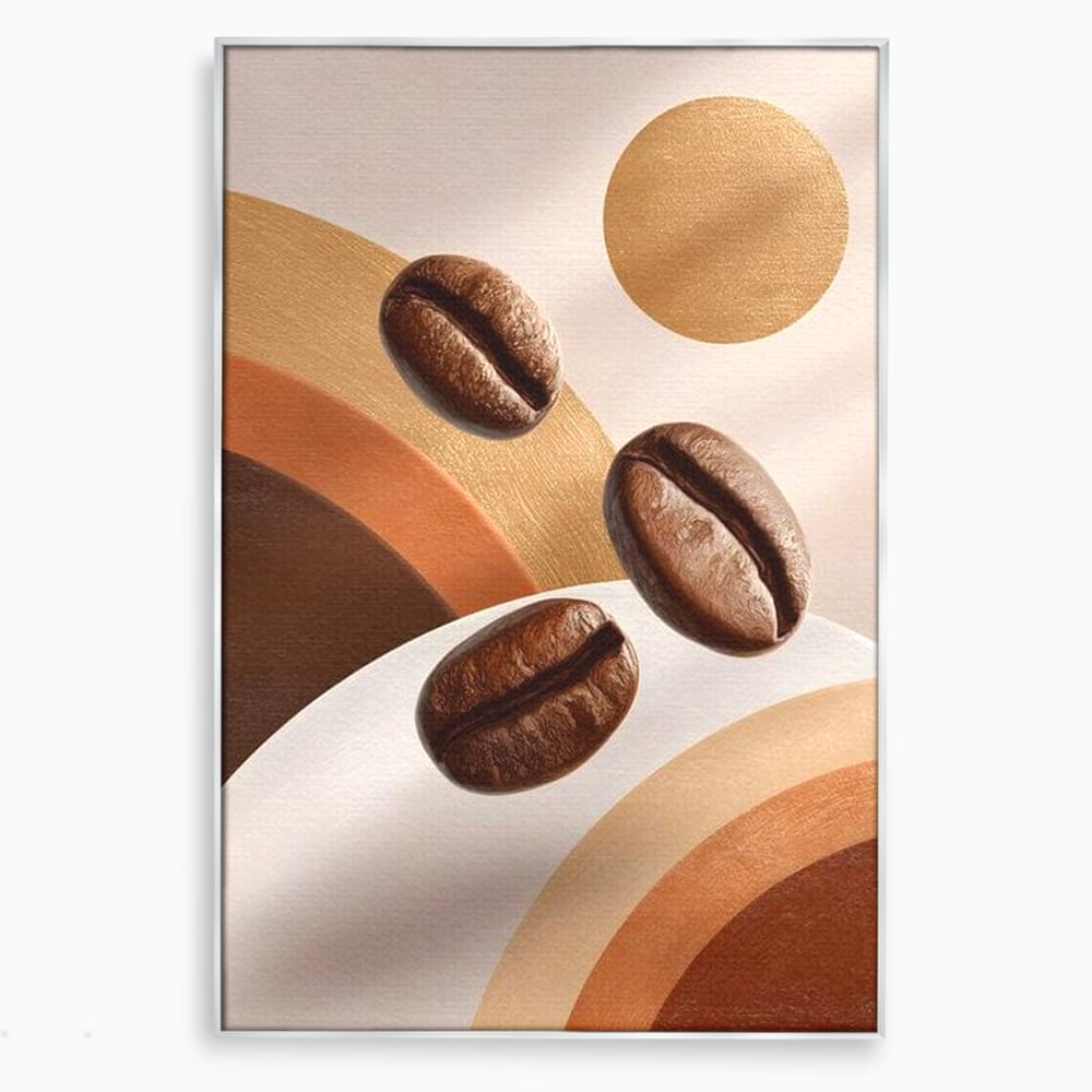 Tablou Canvas Premium, LuxCanva® N1149, Note Cafenii, Espresso, Boabe de Cafea, Aroma, Dimineata, Energie, Design, Modern, Cafenea, Pub, Bar, Lounge, Restaurant, Bucatarie