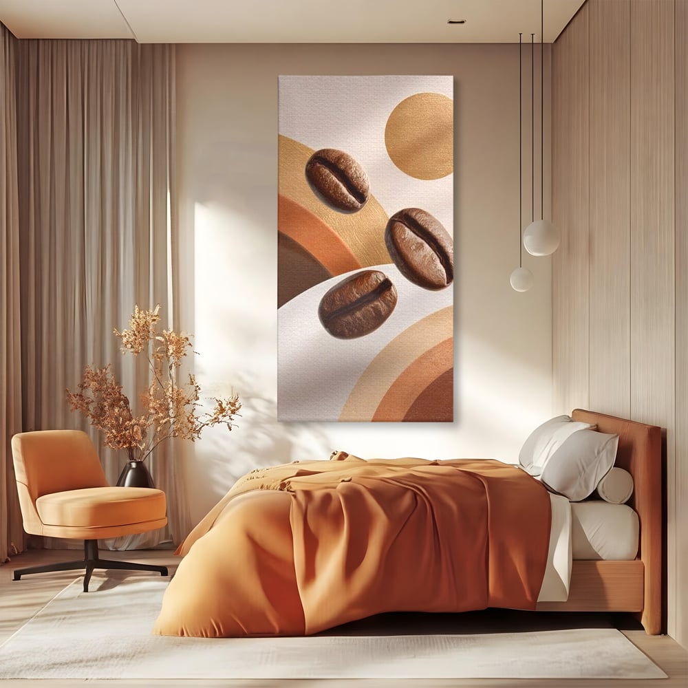 Tablou Canvas Premium, LuxCanva® N1149, Note Cafenii, Espresso, Boabe de Cafea, Aroma, Dimineata, Energie, Design, Modern, Cafenea, Pub, Bar, Lounge, Restaurant, Bucatarie