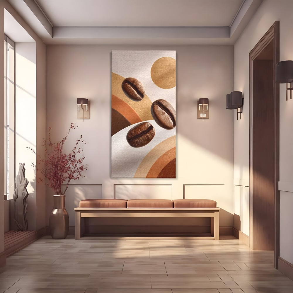 Tablou Canvas Premium, LuxCanva® N1149, Note Cafenii, Espresso, Boabe de Cafea, Aroma, Dimineata, Energie, Design, Modern, Cafenea, Pub, Bar, Lounge, Restaurant, Bucatarie