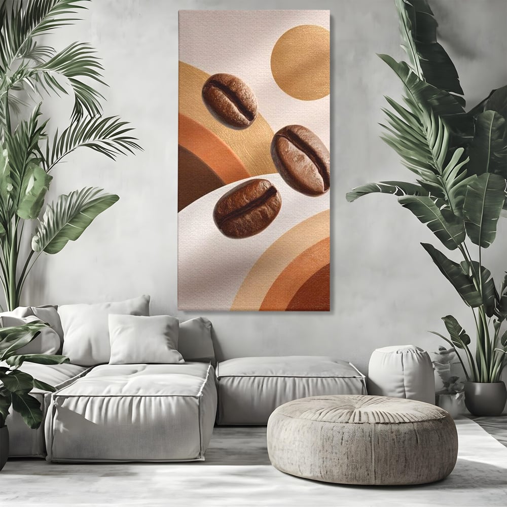 Tablou Canvas Premium, LuxCanva® N1149, Note Cafenii, Espresso, Boabe de Cafea, Aroma, Dimineata, Energie, Design, Modern, Cafenea, Pub, Bar, Lounge, Restaurant, Bucatarie