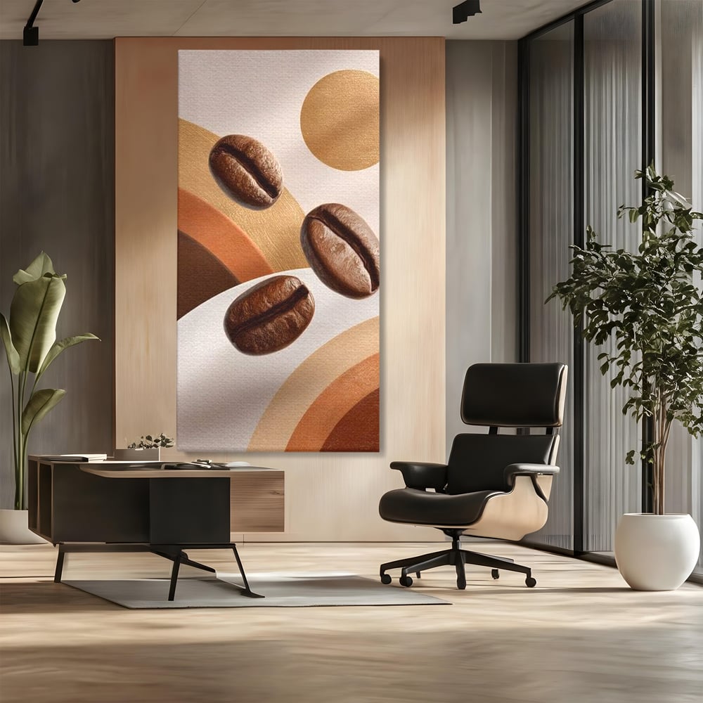 Tablou Canvas Premium, LuxCanva® N1149, Note Cafenii, Espresso, Boabe de Cafea, Aroma, Dimineata, Energie, Design, Modern, Cafenea, Pub, Bar, Lounge, Restaurant, Bucatarie