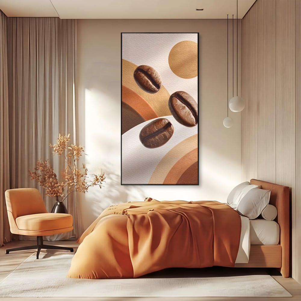 Tablou Canvas Premium, LuxCanva® N1149, Note Cafenii, Espresso, Boabe de Cafea, Aroma, Dimineata, Energie, Design, Modern, Cafenea, Pub, Bar, Lounge, Restaurant, Bucatarie