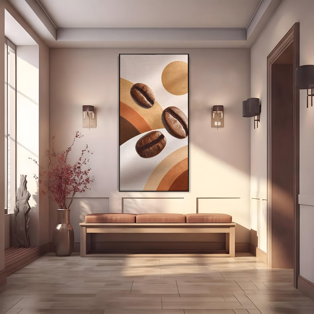Tablou Canvas Premium, LuxCanva® N1149, Note Cafenii, Espresso, Boabe de Cafea, Aroma, Dimineata, Energie, Design, Modern, Cafenea, Pub, Bar, Lounge, Restaurant, Bucatarie