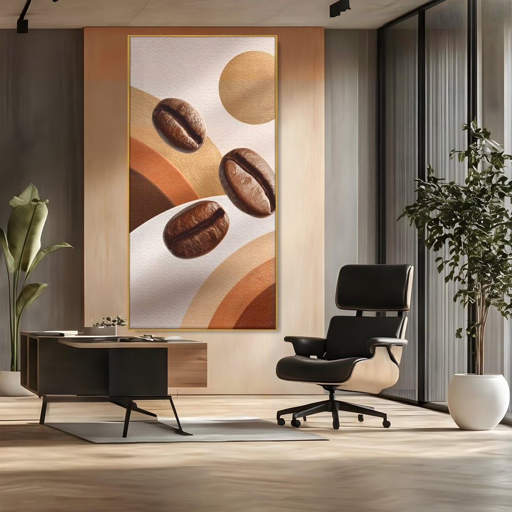 Tablou Canvas Premium, LuxCanva® N1149, Note Cafenii, Espresso, Boabe de Cafea, Aroma, Dimineata, Energie, Design, Modern, Cafenea, Pub, Bar, Lounge, Restaurant, Bucatarie