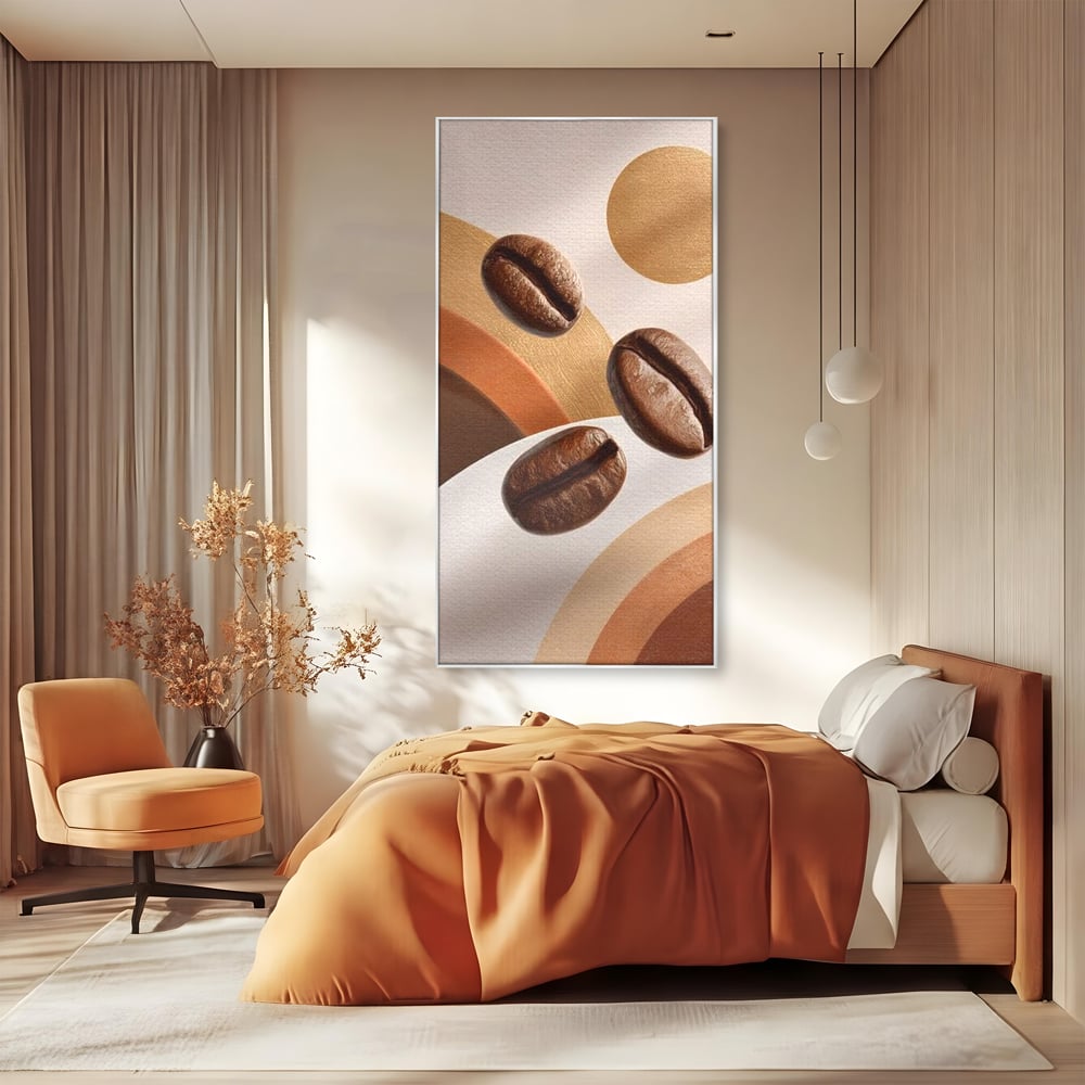 Tablou Canvas Premium, LuxCanva® N1149, Note Cafenii, Espresso, Boabe de Cafea, Aroma, Dimineata, Energie, Design, Modern, Cafenea, Pub, Bar, Lounge, Restaurant, Bucatarie
