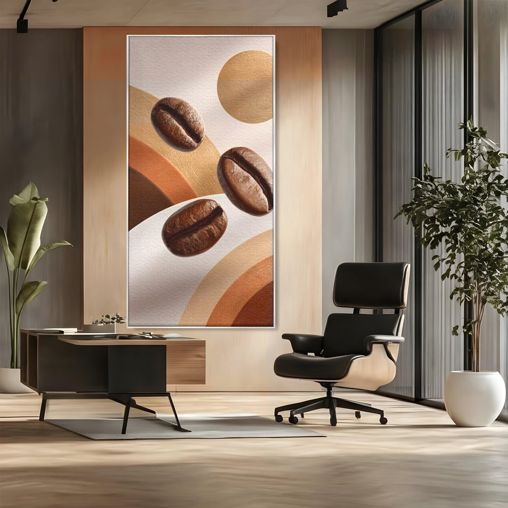 Tablou Canvas Premium, LuxCanva® N1149, Note Cafenii, Espresso, Boabe de Cafea, Aroma, Dimineata, Energie, Design, Modern, Cafenea, Pub, Bar, Lounge, Restaurant, Bucatarie