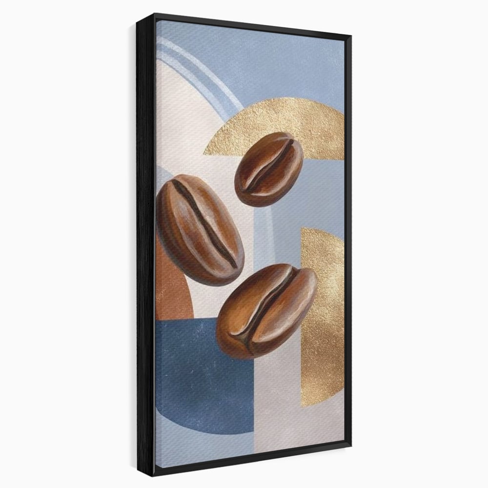 Tablou Canvas Premium, LuxCanva® N1151, Energie la Pachet, Boabe de Cafea, Forme, Espresso, Geometric, Modern, Decor, Cafenea, Pub, Bar, Lounge, Restaurant, Bucatarie