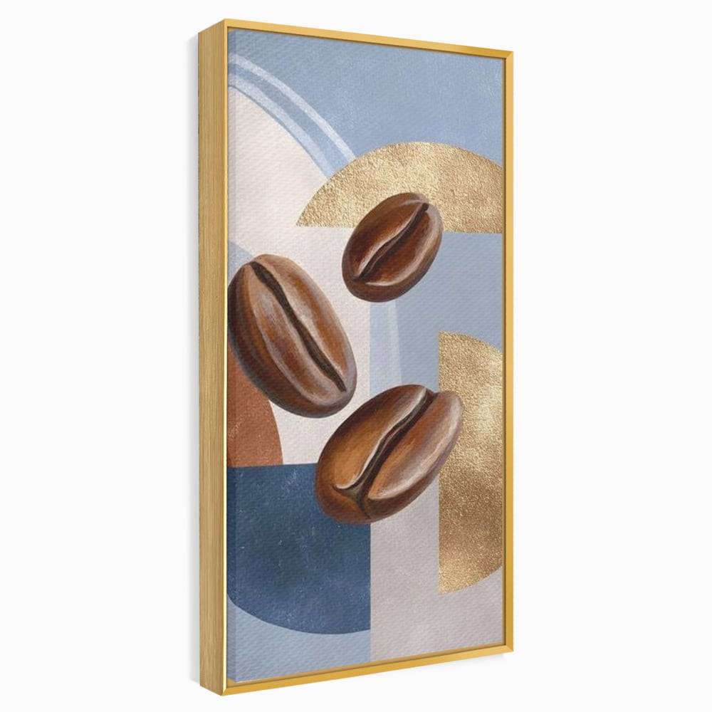 Tablou Canvas Premium, LuxCanva® N1151, Energie la Pachet, Boabe de Cafea, Forme, Espresso, Geometric, Modern, Decor, Cafenea, Pub, Bar, Lounge, Restaurant, Bucatarie