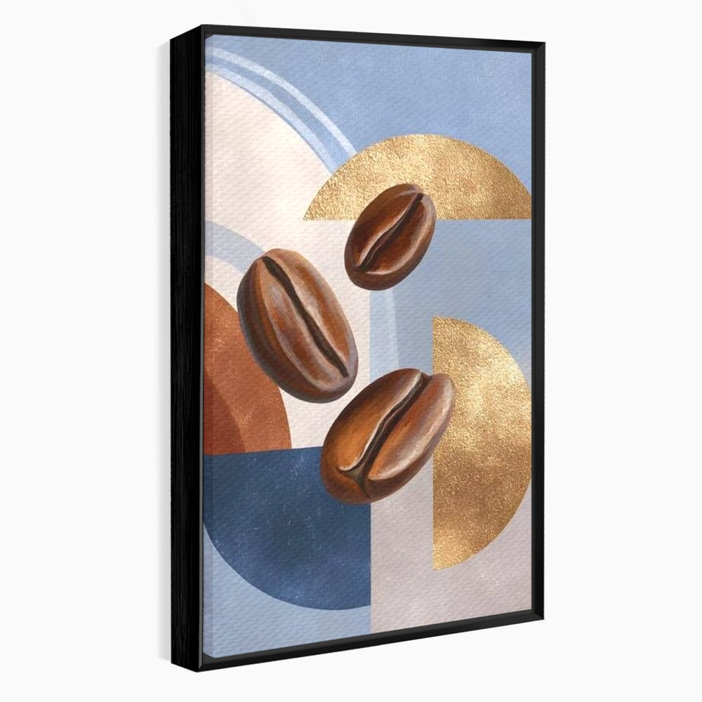 Tablou Canvas Premium, LuxCanva® N1151, Energie la Pachet, Boabe de Cafea, Forme, Espresso, Geometric, Modern, Decor, Cafenea, Pub, Bar, Lounge, Restaurant, Bucatarie
