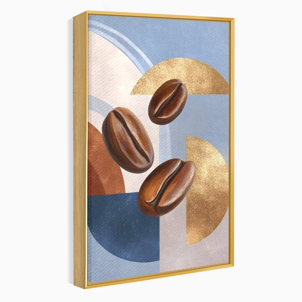 Tablou Canvas Premium, LuxCanva® N1151, Energie la Pachet, Boabe de Cafea, Forme, Espresso, Geometric, Modern, Decor, Cafenea, Pub, Bar, Lounge, Restaurant, Bucatarie