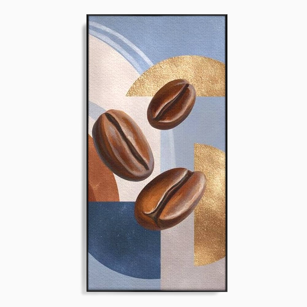 Tablou Canvas Premium, LuxCanva® N1151, Energie la Pachet, Boabe de Cafea, Forme, Espresso, Geometric, Modern, Decor, Cafenea, Pub, Bar, Lounge, Restaurant, Bucatarie