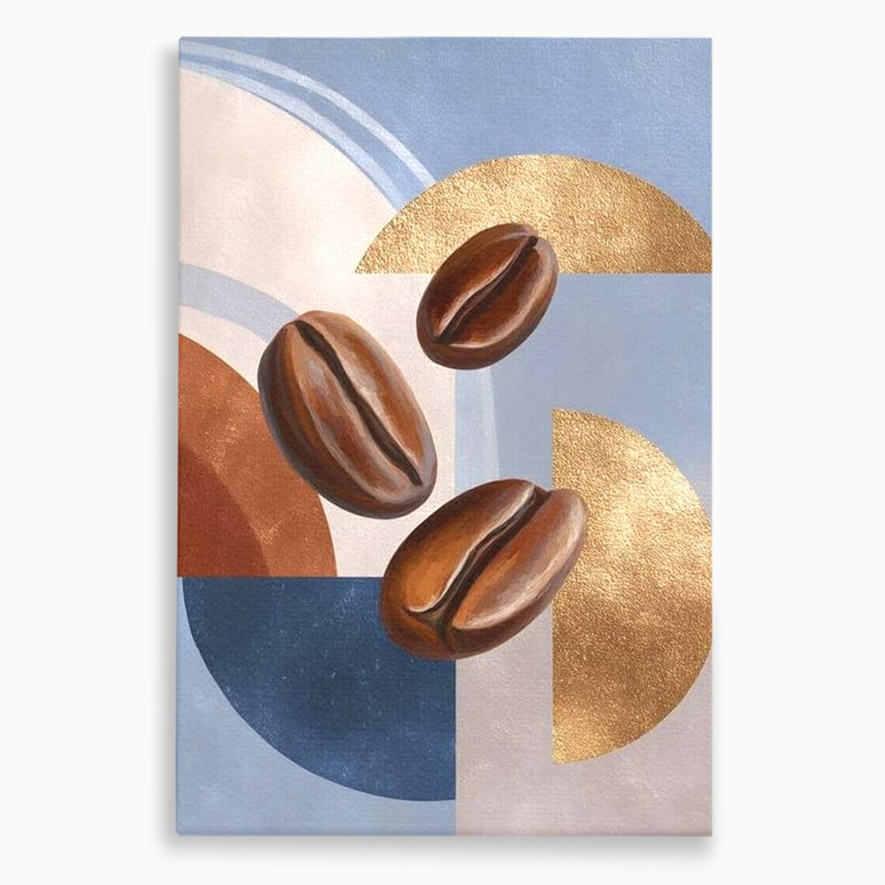 Tablou Canvas Premium, LuxCanva® N1151, Energie la Pachet, Boabe de Cafea, Forme, Espresso, Geometric, Modern, Decor, Cafenea, Pub, Bar, Lounge, Restaurant, Bucatarie