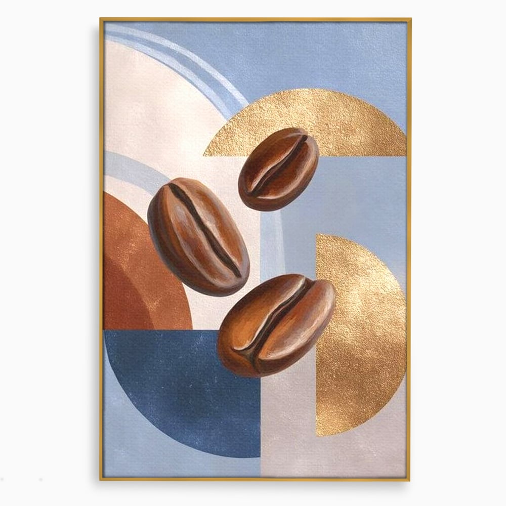 Tablou Canvas Premium, LuxCanva® N1151, Energie la Pachet, Boabe de Cafea, Forme, Espresso, Geometric, Modern, Decor, Cafenea, Pub, Bar, Lounge, Restaurant, Bucatarie