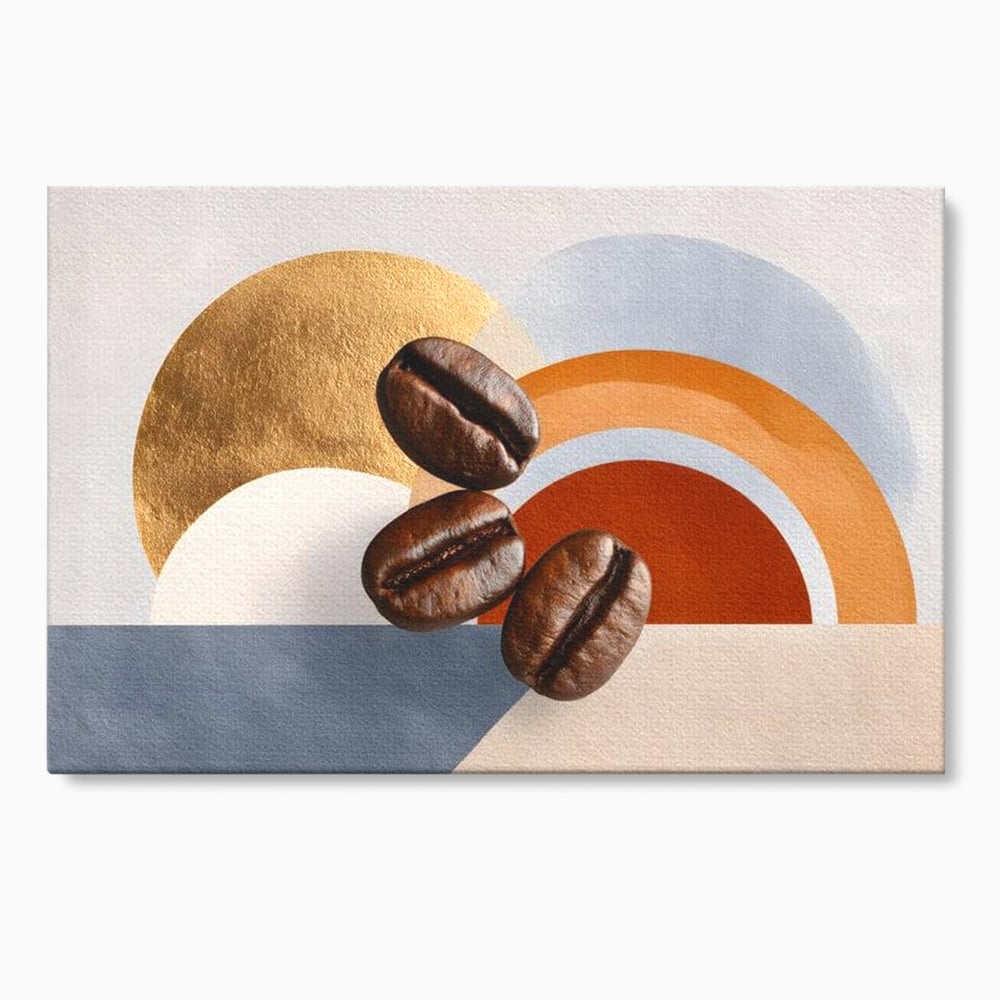 Tablou Canvas Premium, LuxCanva® N1152, Aroma de Altadata, Cafea, Boabe, Matinal, Minimalist, Abstract, Modern, Infuzie, Forme, Cafenea, Pub, Bar, Lounge, Restaurant, Bucatarie