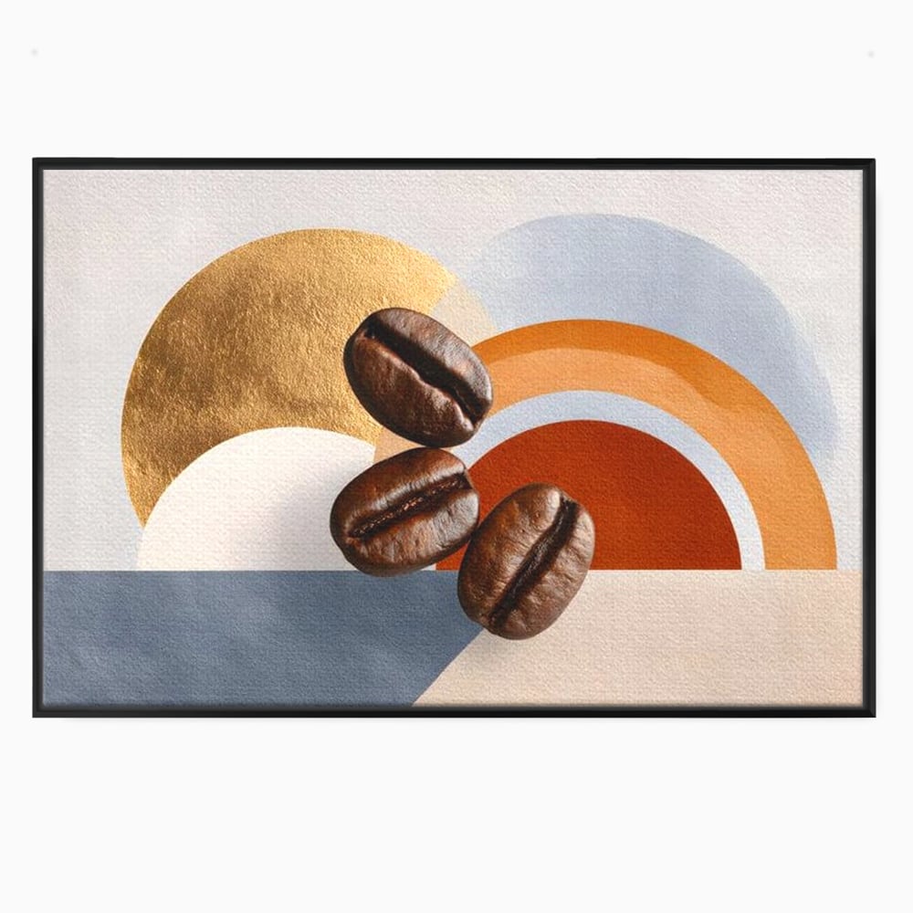 Tablou Canvas Premium, LuxCanva® N1152, Aroma de Altadata, Cafea, Boabe, Matinal, Minimalist, Abstract, Modern, Infuzie, Forme, Cafenea, Pub, Bar, Lounge, Restaurant, Bucatarie