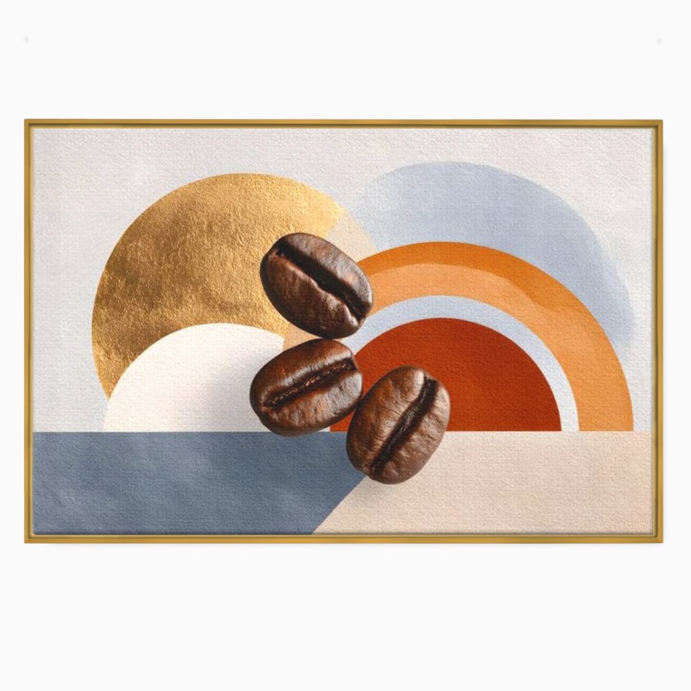 Tablou Canvas Premium, LuxCanva® N1152, Aroma de Altadata, Cafea, Boabe, Matinal, Minimalist, Abstract, Modern, Infuzie, Forme, Cafenea, Pub, Bar, Lounge, Restaurant, Bucatarie