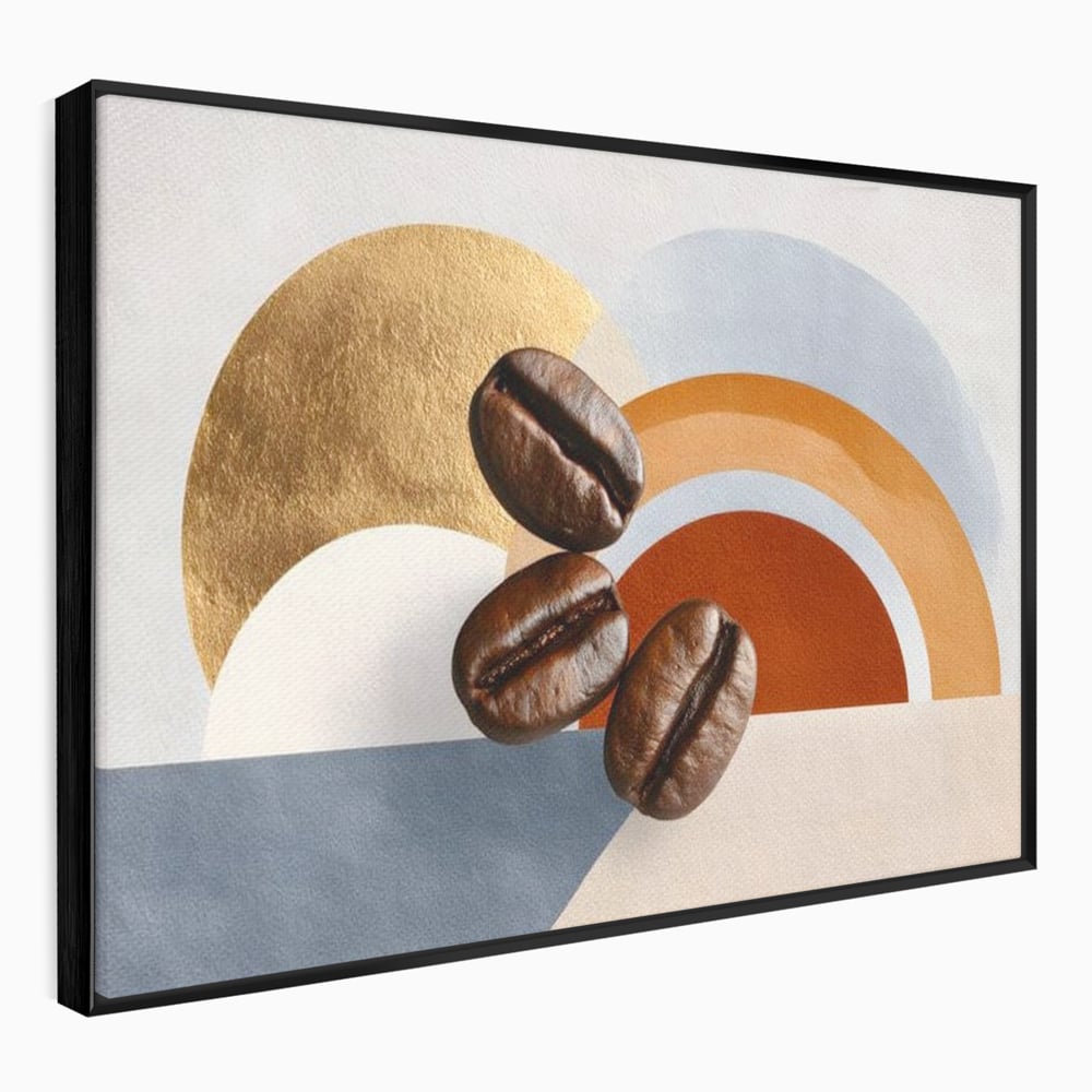 Tablou Canvas Premium, LuxCanva® N1152, Aroma de Altadata, Cafea, Boabe, Matinal, Minimalist, Abstract, Modern, Infuzie, Forme, Cafenea, Pub, Bar, Lounge, Restaurant, Bucatarie