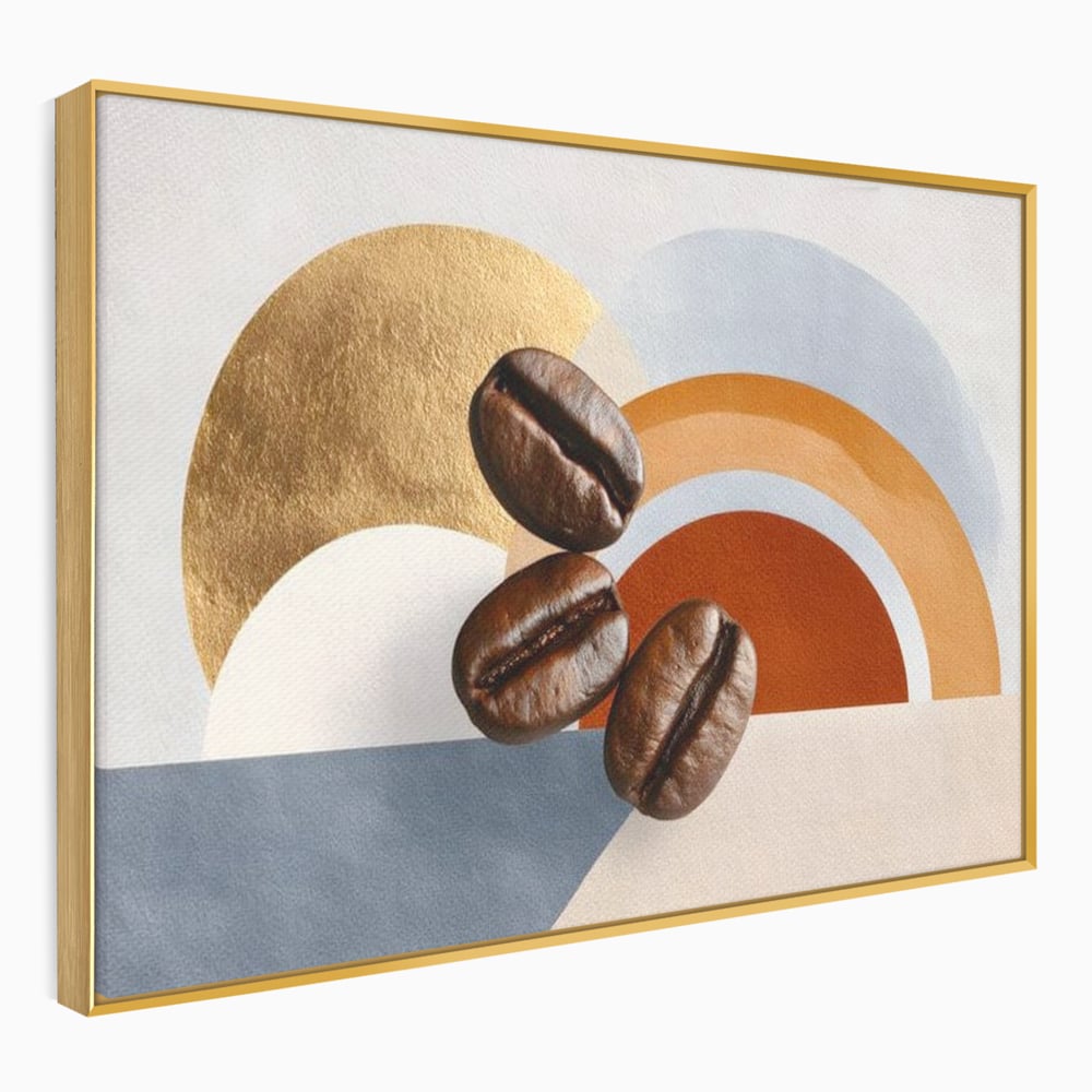 Tablou Canvas Premium, LuxCanva® N1152, Aroma de Altadata, Cafea, Boabe, Matinal, Minimalist, Abstract, Modern, Infuzie, Forme, Cafenea, Pub, Bar, Lounge, Restaurant, Bucatarie