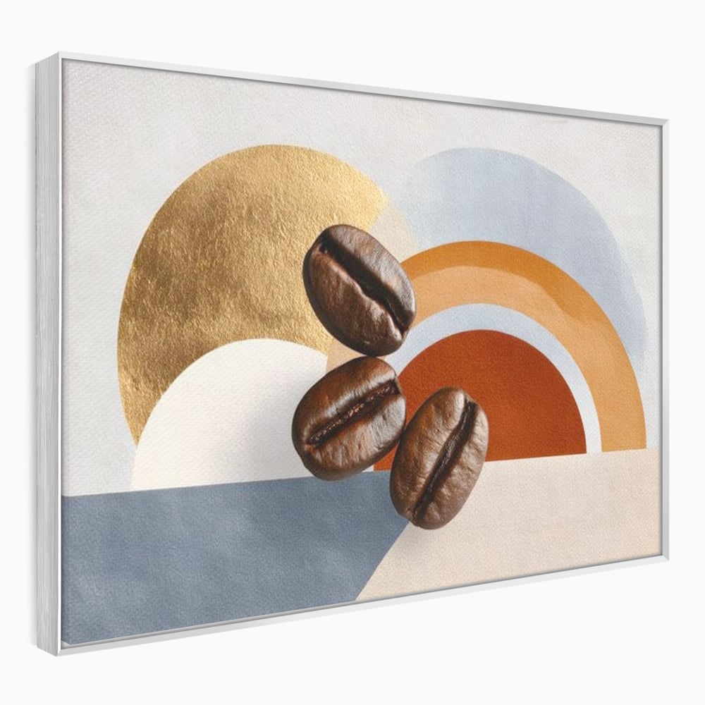 Tablou Canvas Premium, LuxCanva® N1152, Aroma de Altadata, Cafea, Boabe, Matinal, Minimalist, Abstract, Modern, Infuzie, Forme, Cafenea, Pub, Bar, Lounge, Restaurant, Bucatarie