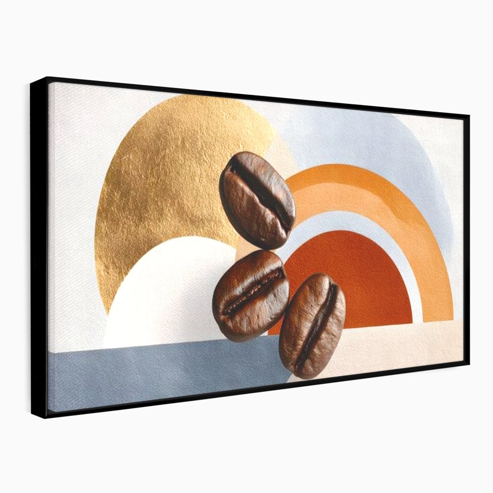 Tablou Canvas Premium, LuxCanva® N1152, Aroma de Altadata, Cafea, Boabe, Matinal, Minimalist, Abstract, Modern, Infuzie, Forme, Cafenea, Pub, Bar, Lounge, Restaurant, Bucatarie
