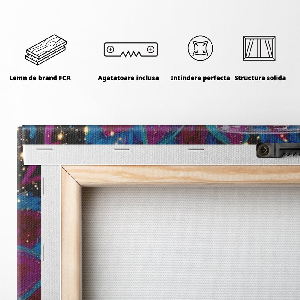 Premium-Leinwandbilder, LuxCanva® N1158, Magischer Kelch, Rotwein, Getränk, Mandala, golden, schimmernd, Blütenblätter, Pub, Bar, Lounge, Restaurant, Küche