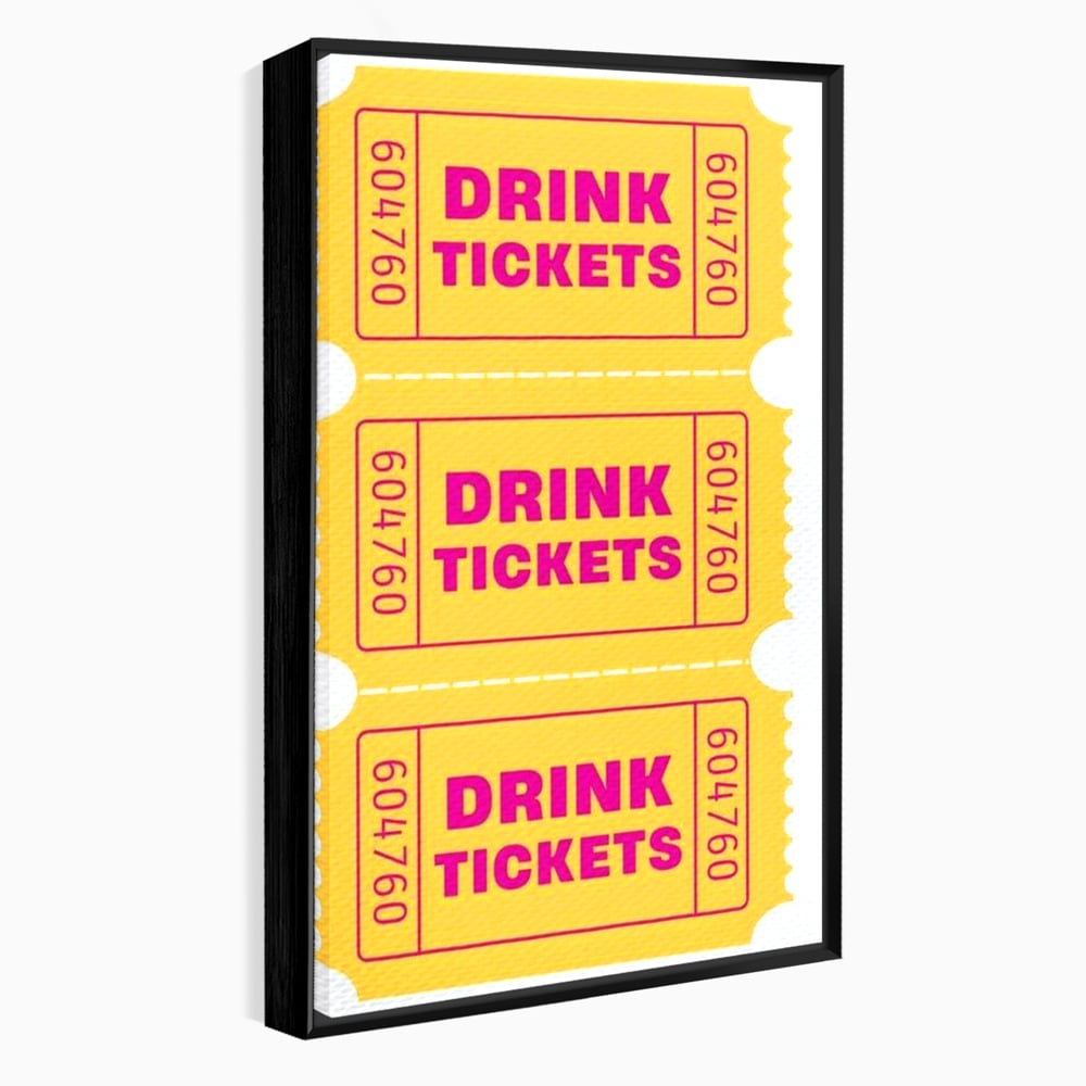 Leinwand Premium Canvas Wall Art, LuxCanva® N1160, Tickets für neue Erinnerungen, Tickets, Getränke, Party, Cocktail, Festival, Kneipe, Bar, Lounge, Restaurant, Küche