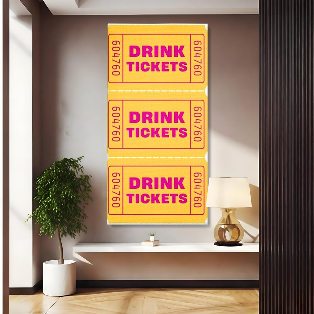 Leinwand Premium Canvas Wall Art, LuxCanva® N1160, Tickets für neue Erinnerungen, Tickets, Getränke, Party, Cocktail, Festival, Kneipe, Bar, Lounge, Restaurant, Küche