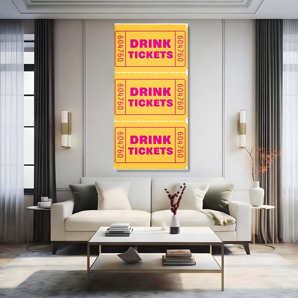 Leinwand Premium Canvas Wall Art, LuxCanva® N1160, Tickets für neue Erinnerungen, Tickets, Getränke, Party, Cocktail, Festival, Kneipe, Bar, Lounge, Restaurant, Küche