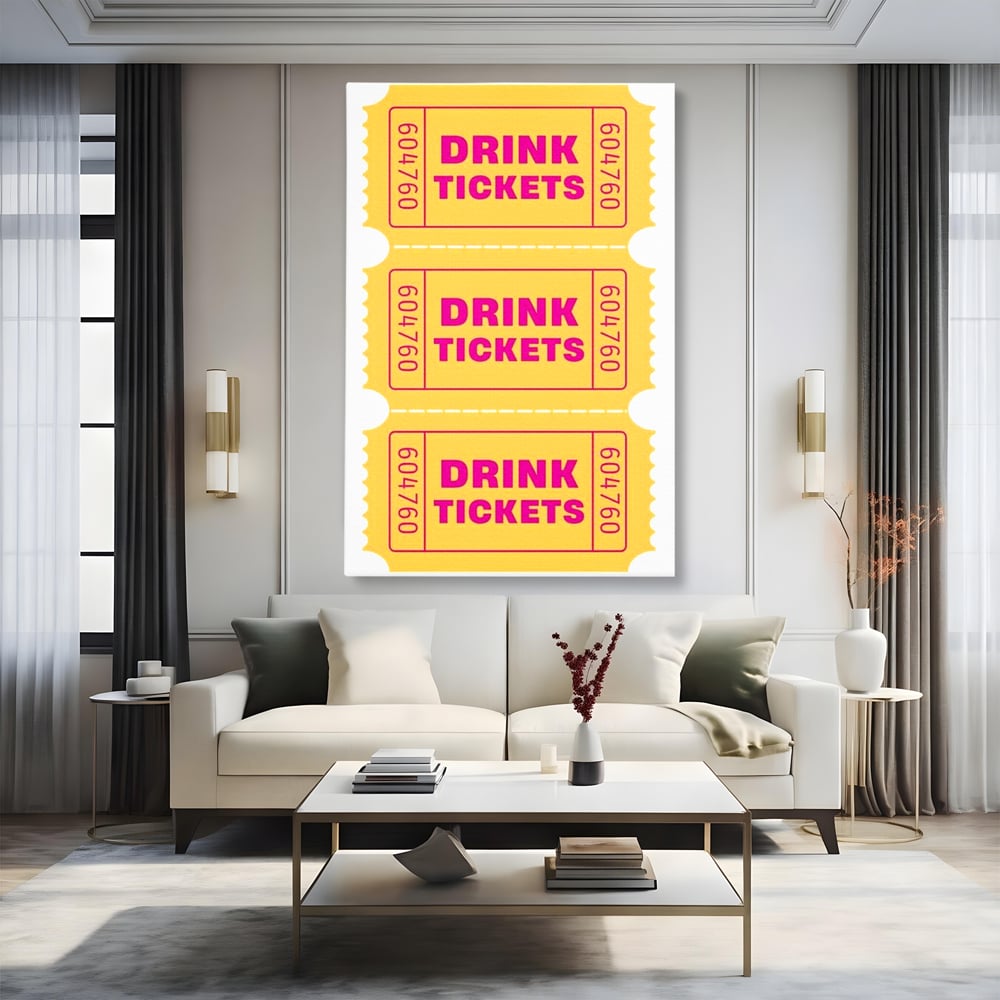 Leinwand Premium Canvas Wall Art, LuxCanva® N1160, Tickets für neue Erinnerungen, Tickets, Getränke, Party, Cocktail, Festival, Kneipe, Bar, Lounge, Restaurant, Küche