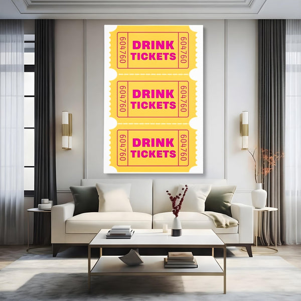 Leinwand Premium Canvas Wall Art, LuxCanva® N1160, Tickets für neue Erinnerungen, Tickets, Getränke, Party, Cocktail, Festival, Kneipe, Bar, Lounge, Restaurant, Küche