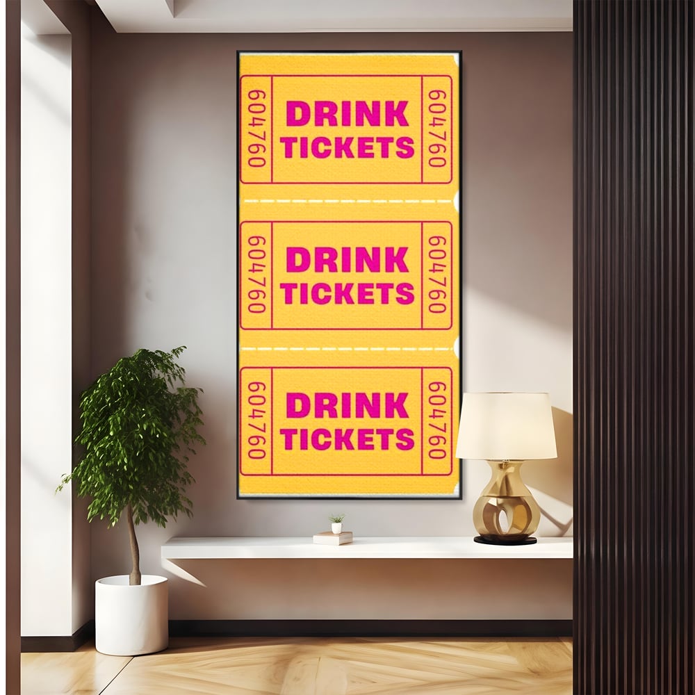 Leinwand Premium Canvas Wall Art, LuxCanva® N1160, Tickets für neue Erinnerungen, Tickets, Getränke, Party, Cocktail, Festival, Kneipe, Bar, Lounge, Restaurant, Küche