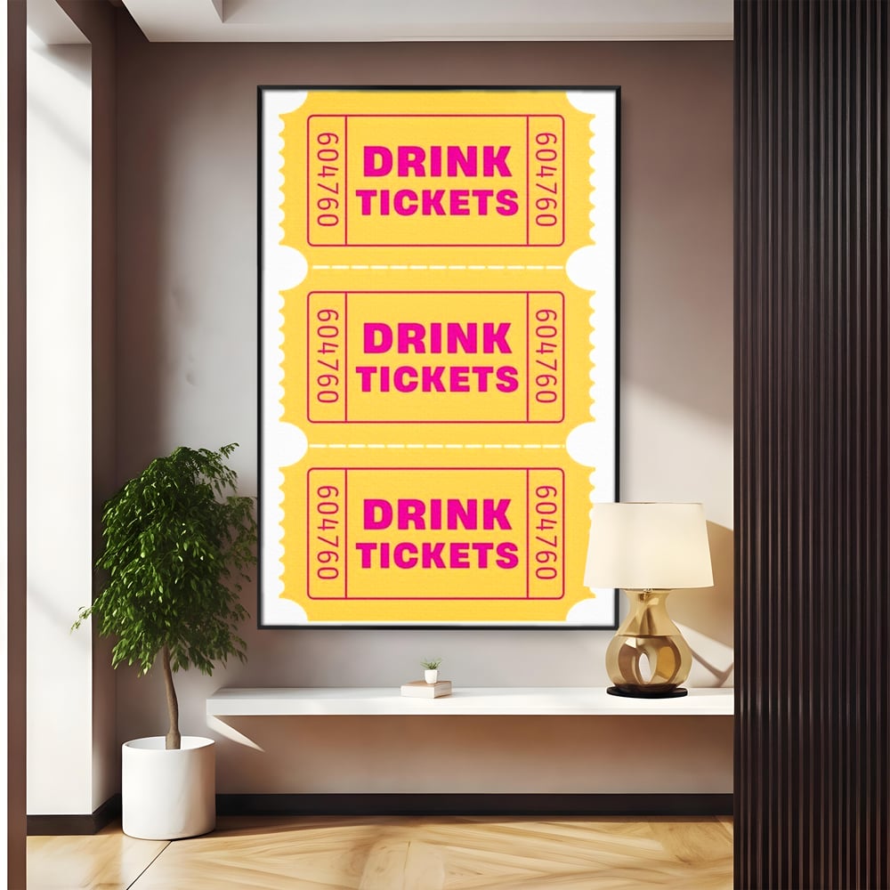 Leinwand Premium Canvas Wall Art, LuxCanva® N1160, Tickets für neue Erinnerungen, Tickets, Getränke, Party, Cocktail, Festival, Kneipe, Bar, Lounge, Restaurant, Küche
