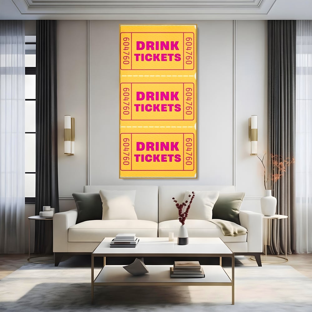 Leinwand Premium Canvas Wall Art, LuxCanva® N1160, Tickets für neue Erinnerungen, Tickets, Getränke, Party, Cocktail, Festival, Kneipe, Bar, Lounge, Restaurant, Küche
