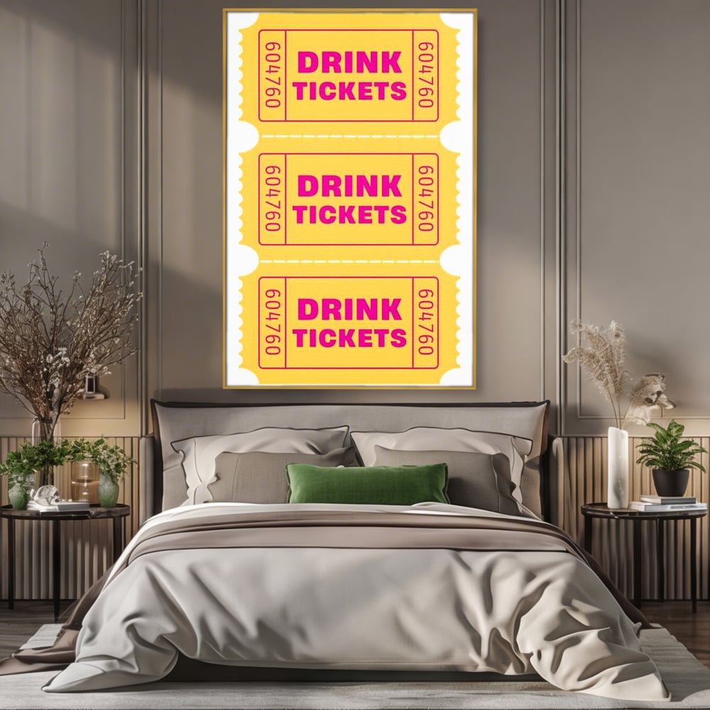 Leinwand Premium Canvas Wall Art, LuxCanva® N1160, Tickets für neue Erinnerungen, Tickets, Getränke, Party, Cocktail, Festival, Kneipe, Bar, Lounge, Restaurant, Küche