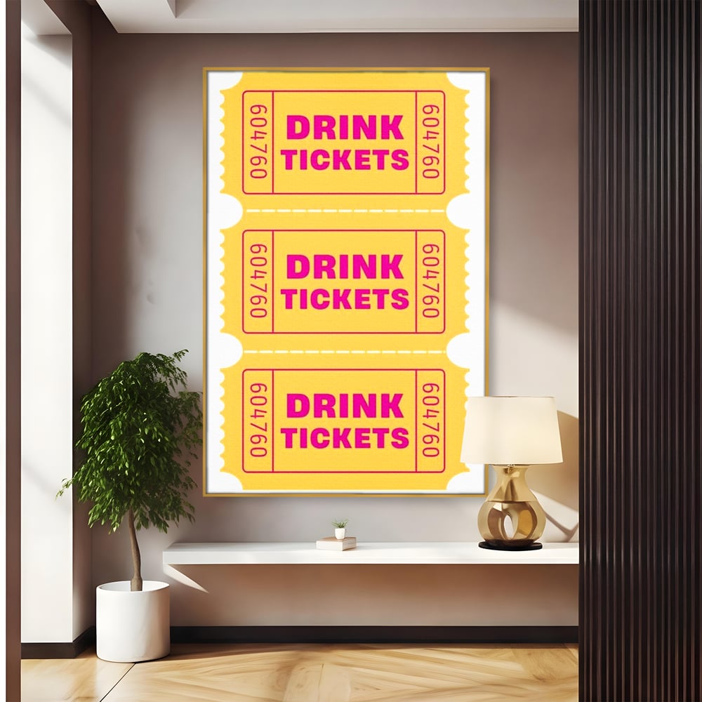 Leinwand Premium Canvas Wall Art, LuxCanva® N1160, Tickets für neue Erinnerungen, Tickets, Getränke, Party, Cocktail, Festival, Kneipe, Bar, Lounge, Restaurant, Küche