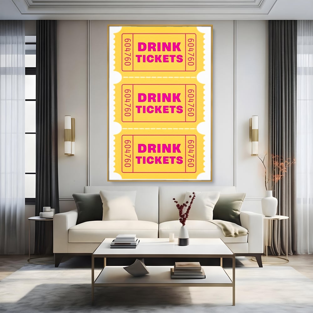 Leinwand Premium Canvas Wall Art, LuxCanva® N1160, Tickets für neue Erinnerungen, Tickets, Getränke, Party, Cocktail, Festival, Kneipe, Bar, Lounge, Restaurant, Küche