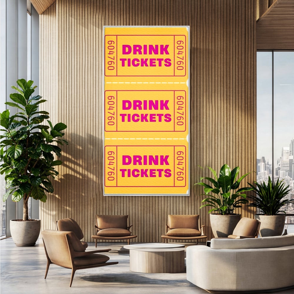 Leinwand Premium Canvas Wall Art, LuxCanva® N1160, Tickets für neue Erinnerungen, Tickets, Getränke, Party, Cocktail, Festival, Kneipe, Bar, Lounge, Restaurant, Küche