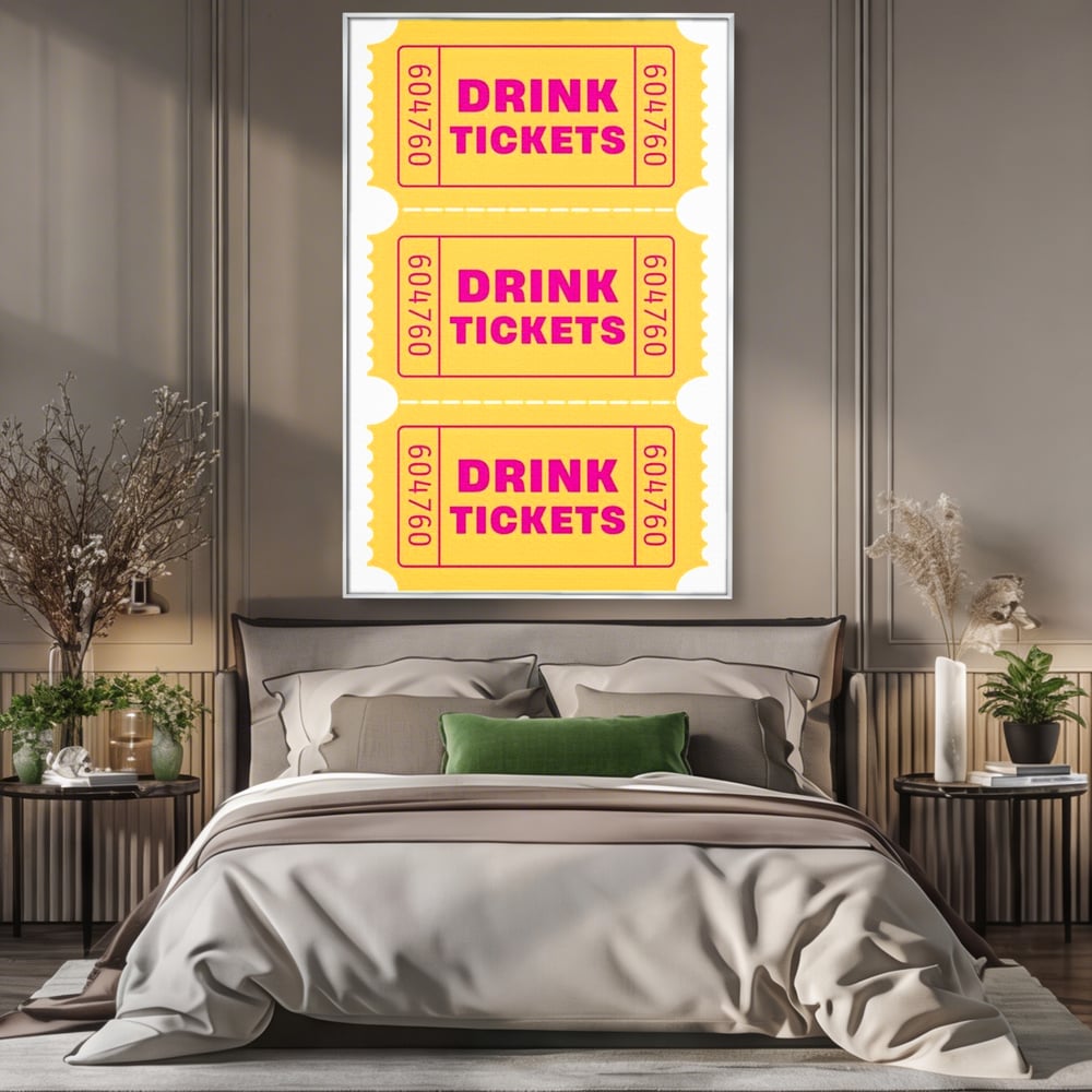 Leinwand Premium Canvas Wall Art, LuxCanva® N1160, Tickets für neue Erinnerungen, Tickets, Getränke, Party, Cocktail, Festival, Kneipe, Bar, Lounge, Restaurant, Küche