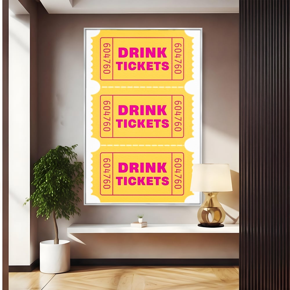 Leinwand Premium Canvas Wall Art, LuxCanva® N1160, Tickets für neue Erinnerungen, Tickets, Getränke, Party, Cocktail, Festival, Kneipe, Bar, Lounge, Restaurant, Küche