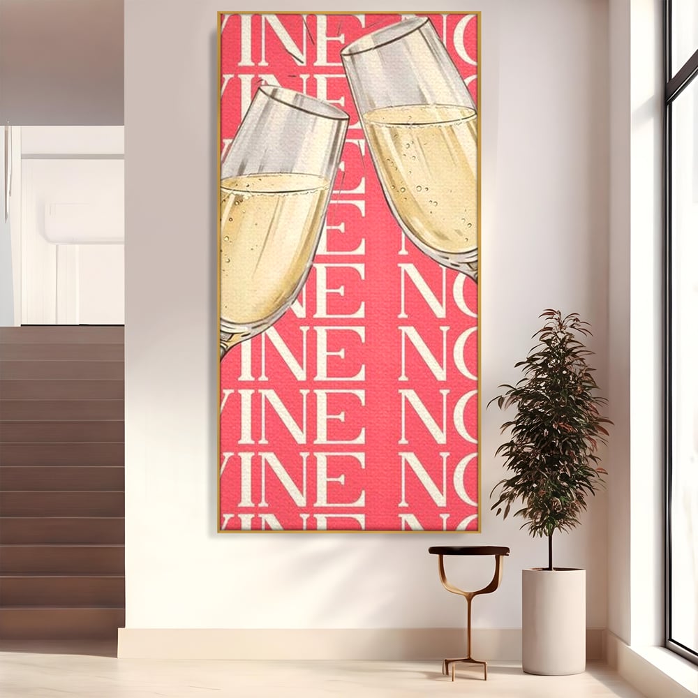Leinwand Premium Canvas Wandkunst, LuxCanva® N1162, Spaß am Glas, Champagner, Gläser, Gläser, Toast, Sekt, Modern, Party, Kneipe, Pub, Bar, Lounge, Restaurant, Küche