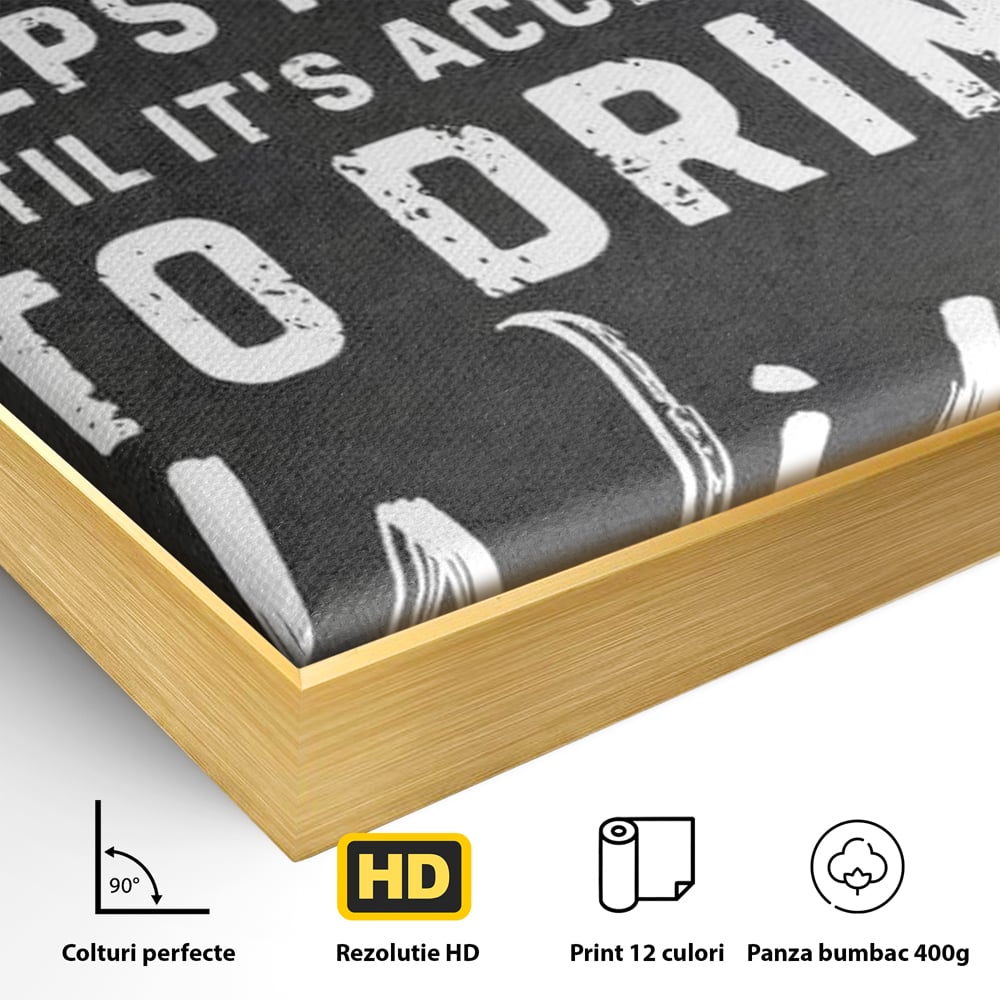 Tablou Canvas Premium, LuxCanva® N1163, Alegerea Perfecta, Motivational, Cafea, Vin, Bauturi, Energie, Rasfat, Cafenea, Pub, Bar, Lounge, Restaurant, Bucatarie