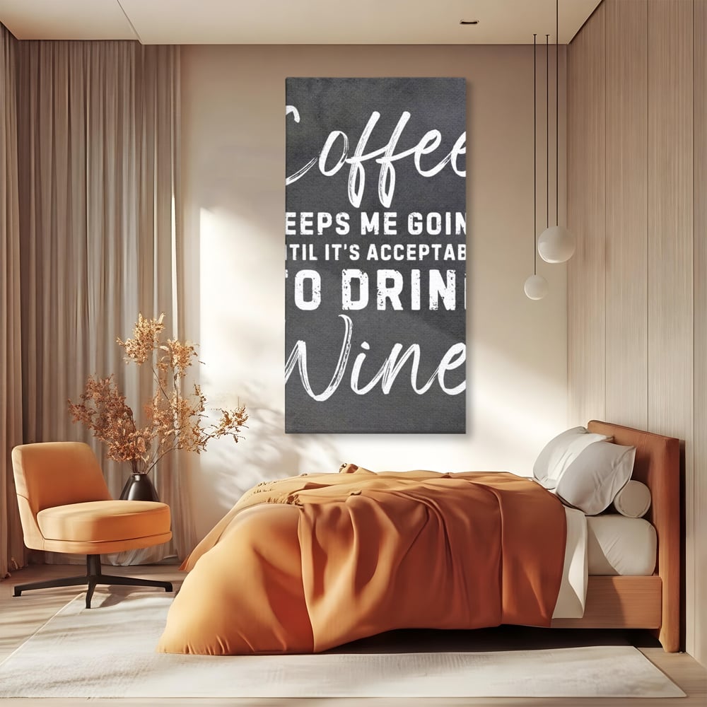Tablou Canvas Premium, LuxCanva® N1163, Alegerea Perfecta, Motivational, Cafea, Vin, Bauturi, Energie, Rasfat, Cafenea, Pub, Bar, Lounge, Restaurant, Bucatarie